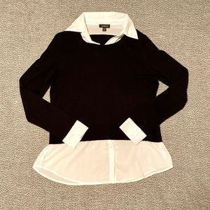 B&W cuffed Sweater - Size Large